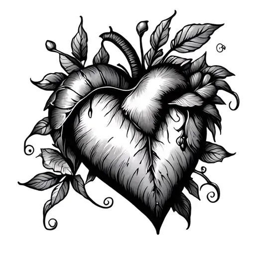 Heart Initial tattoo design idea