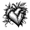 Heart Initial tattoo design idea