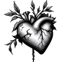 Heart Initial tattoo design idea