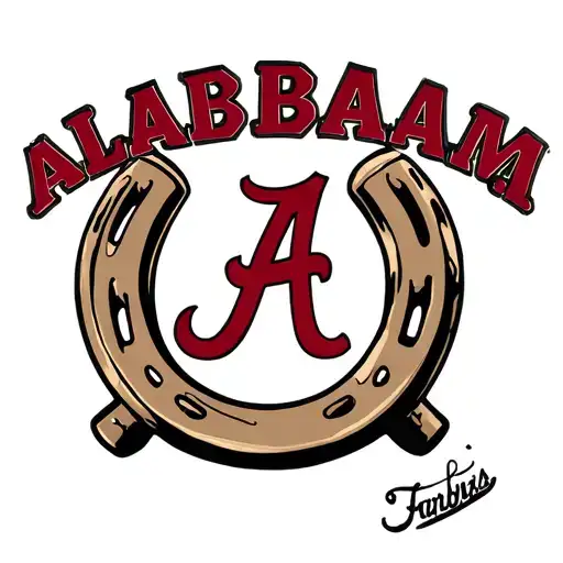 horseshoe with  Alabama logo tattoo design idea