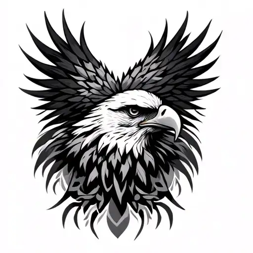 Tribal Eagle tattoo design idea
