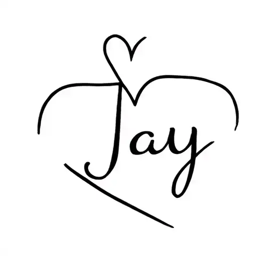 "Jay" heart tattoo design idea