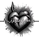 Name Heartbeat tattoo design idea