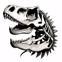 dinosaur skeleton tattoo design idea