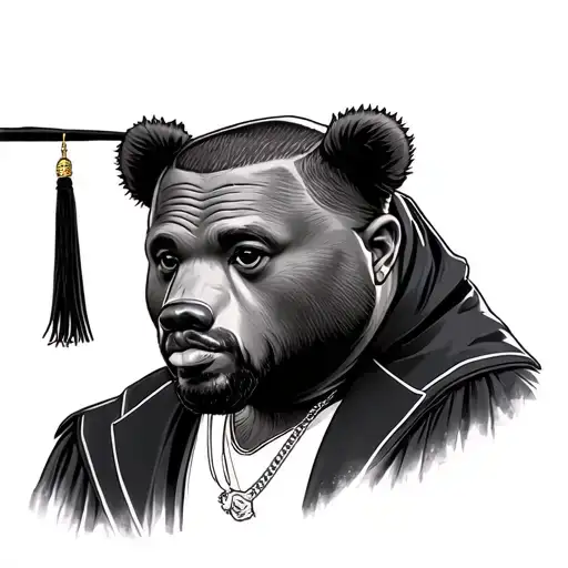  kanye west graduation bear tattoo design idea