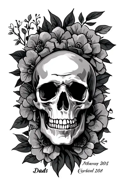 memorial tattoo for dad, death date, tattoo design idea