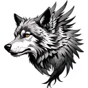 Phoenix And Wolf tattoo design idea
