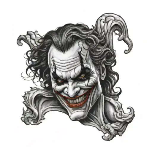 The Joker face with zeus the god tattoo design idea