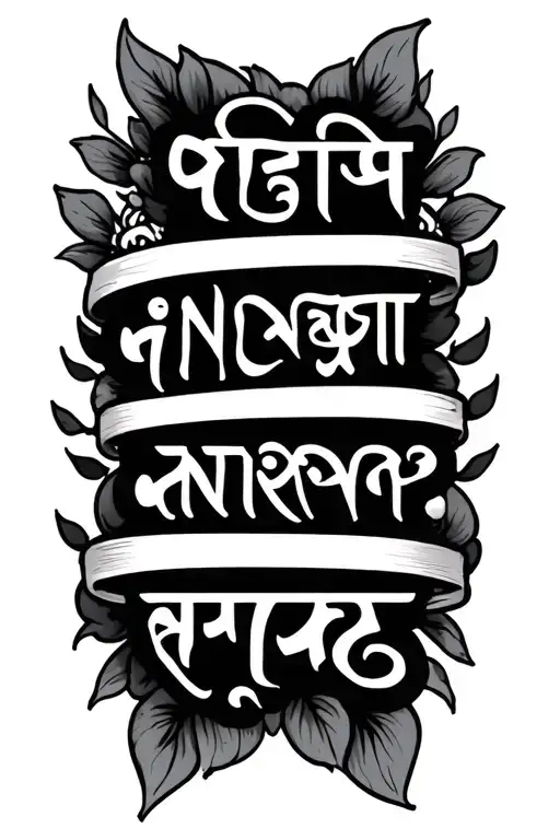 quote in hindi accross forearm  horizontially and vertically in a cross shape tattoo design idea