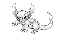 stich style cyberpunk tattoo design idea