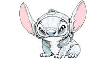 stich style cyberpunk tattoo design idea