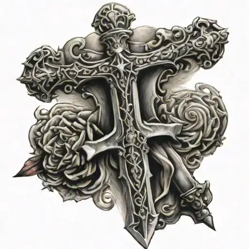 Sword cross tattoo tattoo design idea