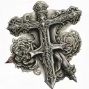 Sword cross tattoo tattoo design idea