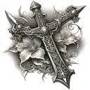 Sword cross tattoo tattoo design idea