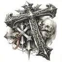 Sword cross tattoo tattoo design idea
