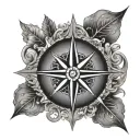 Nordic compass rose tattoo design idea