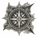 Nordic compass rose tattoo design idea