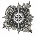 Nordic compass rose tattoo design idea