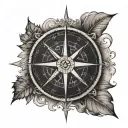 Nordic compass rose tattoo design idea