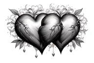 3 Connected Hearts tattoo design idea