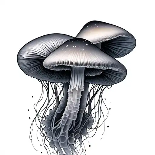 mushroom jellyfish tattoo design idea