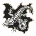Polynesian salamander in tattoo design idea