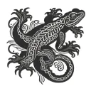 Polynesian salamander in tattoo design idea