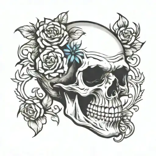 laughing  skull tattoo design idea