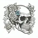 laughing  skull tattoo design idea