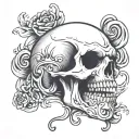 laughing  skull tattoo design idea