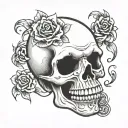 laughing  skull tattoo design idea