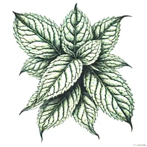 mint leaves tattoo design idea