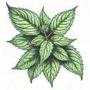 mint leaves tattoo design idea