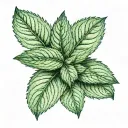 mint leaves tattoo design idea