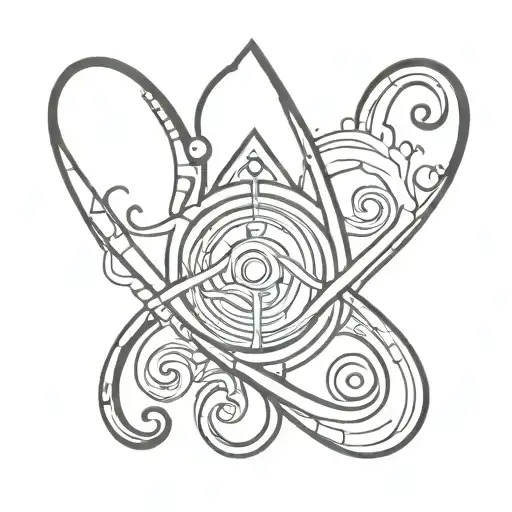 Aquarius and gemini sister protection symbol tattoo design idea