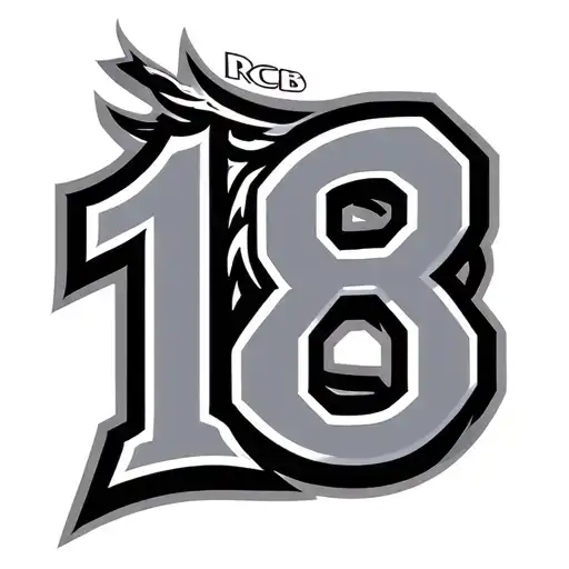 the team rcb logo with number 18 tattoo design idea