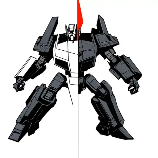 half autobots and half Decepticons logo  tattoo design idea