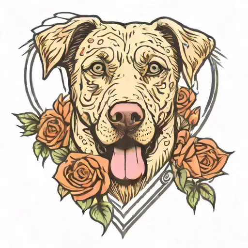 Labrador retriever love you more tattoo design idea