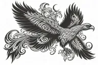 phoenix with outstretched wings tattoo design idea