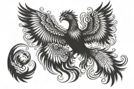 phoenix with outstretched wings tattoo design idea