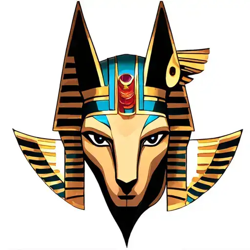 anubis egiptian god tattoo design idea