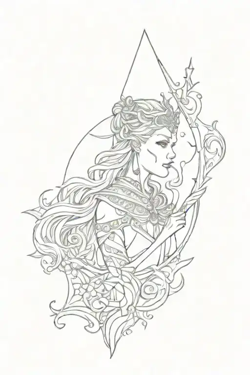 Goddess Skadi tattoo design idea