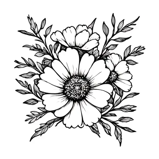 flower bracelet marigold flowers tattoo design idea