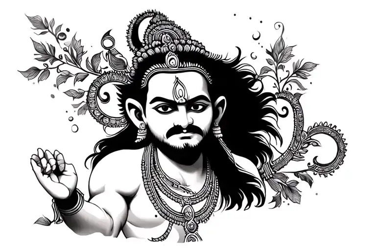 Hanuman Gada tattoo design idea