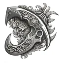 karambit knife from csgo tattoo design idea
