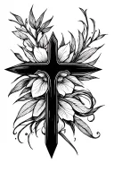 cross bold lines tattoo design idea