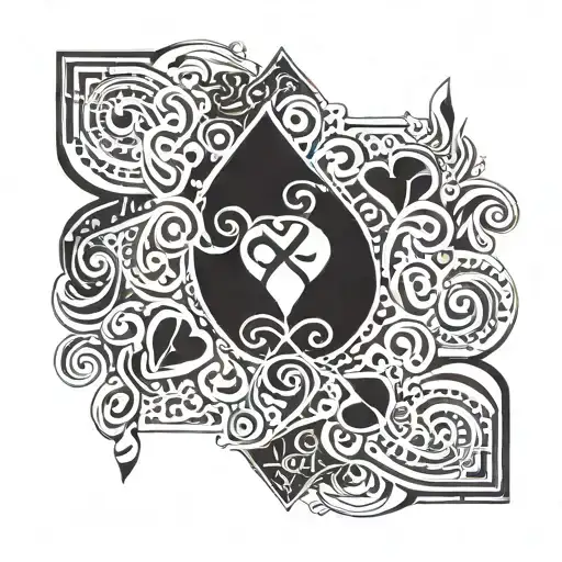 9 of hearts card tattoo design idea