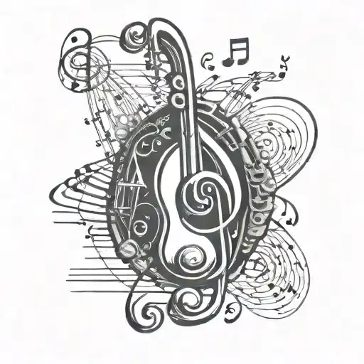 Incorporate musical notes and paintbrushes intertwining to symbolize a love for music and arts tattoo design idea