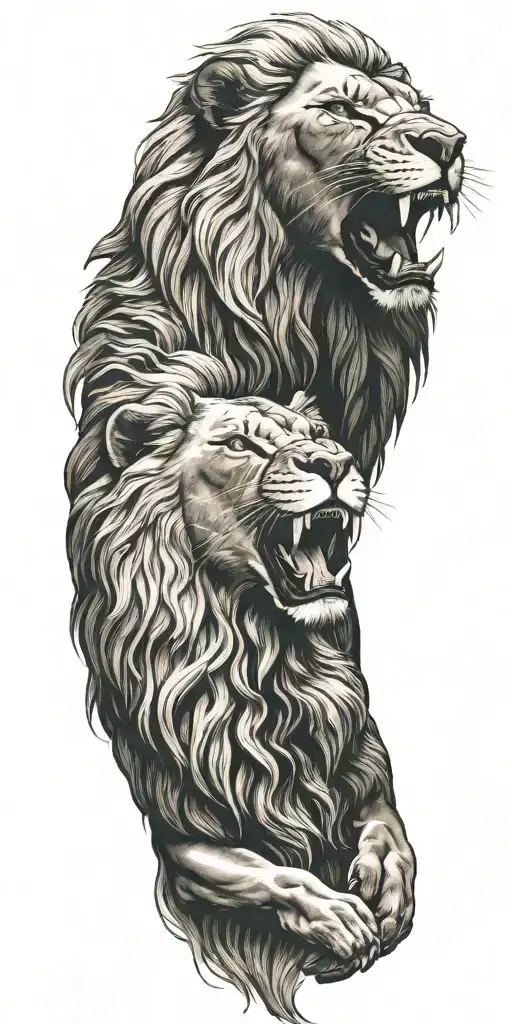 Punjab, Lion roaring tattoo design idea