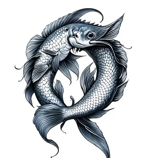 Pisces And Virgo Combined tattoo design idea